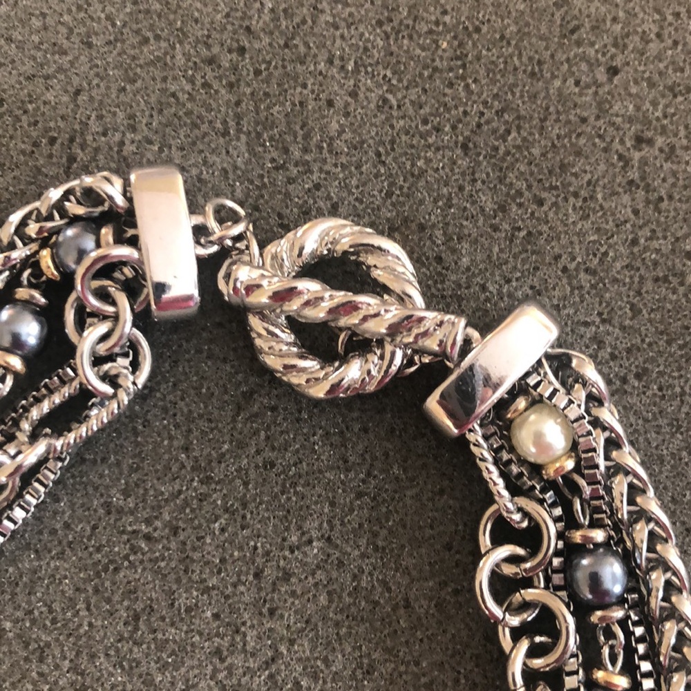 Premier Designs Multi-Strand Silver Beaded Necklace - Picture 7 of 10